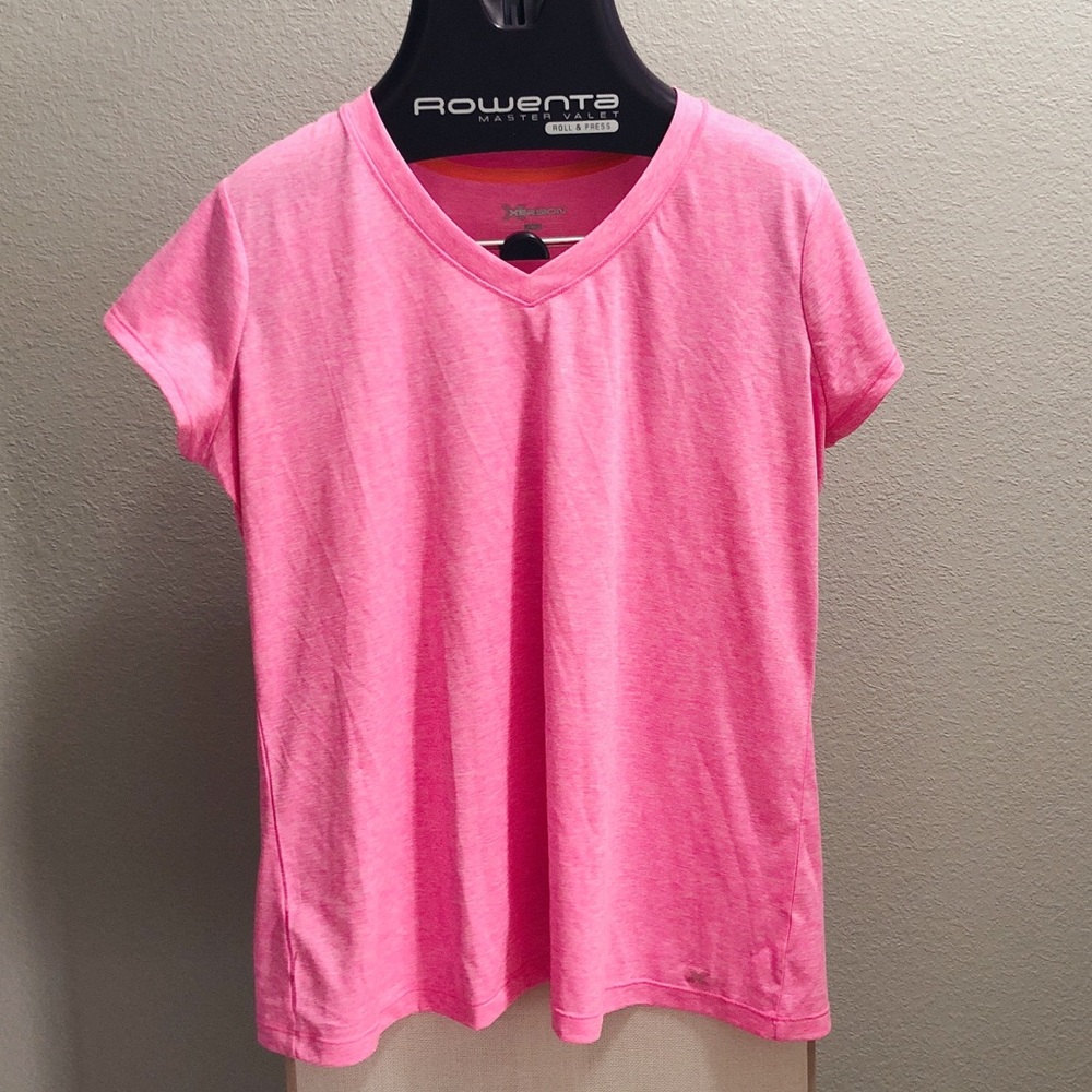 neon pink athletic tee